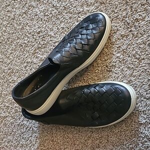 Ecco Black Woven Slip-On Sneakers